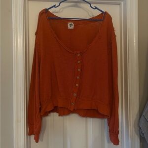 We The Free Burnt Orange Button Down Shirt Large